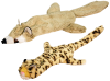 flaches Plüschtier (Leopard oder Waschbär) mit Quieker 45cm